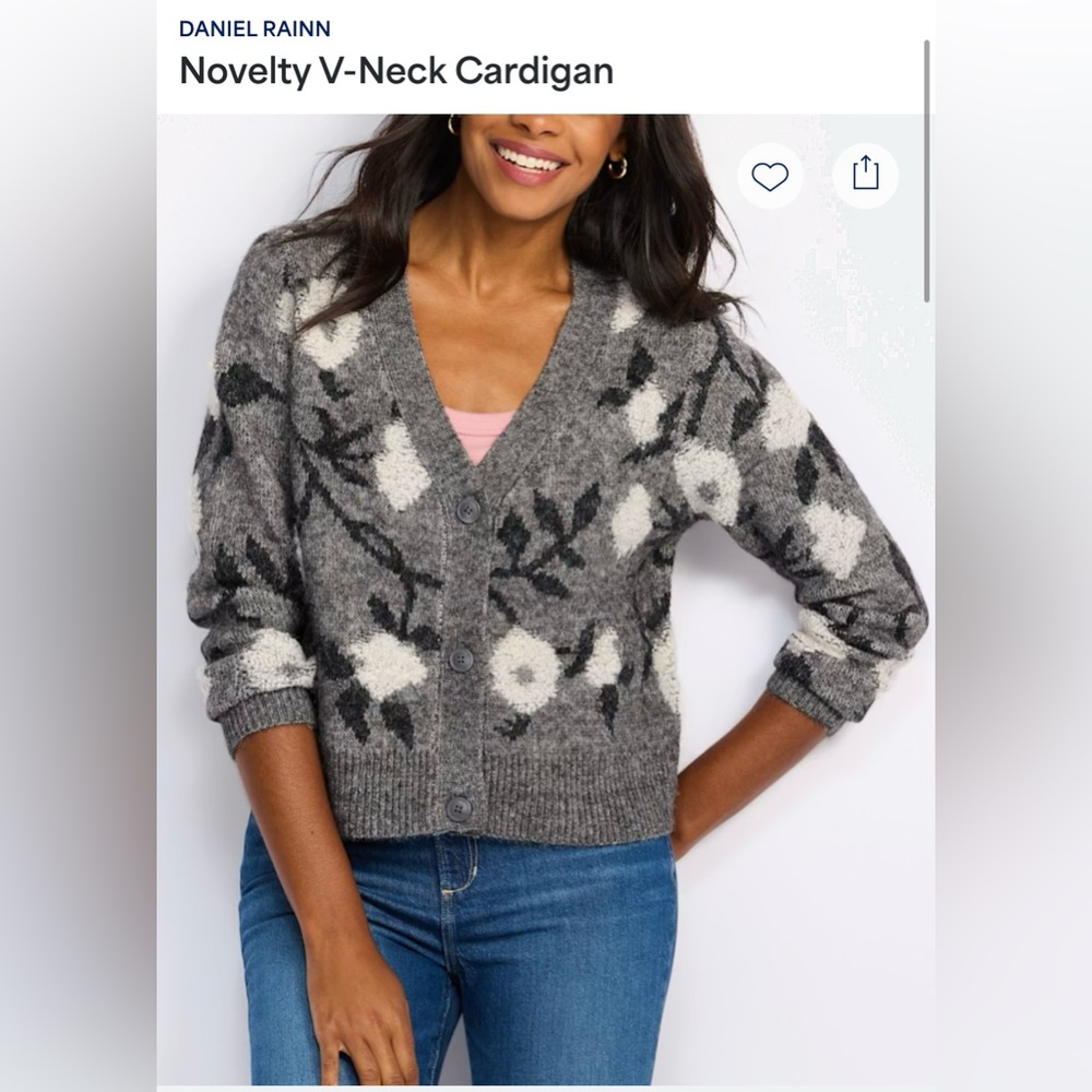 Daniel Rainn Novelty V-Neck Cardigan